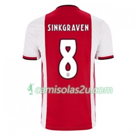 Camisolas de Futebol AFC Ajax Daley Sinkgraven 8 Equipamento Principal 2019/20 Manga Curta